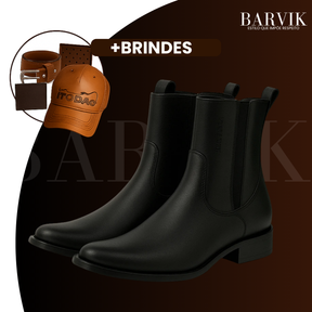 Kit Bota Maverick 3.0 em Couro Legítimo com Palmilha Ortopédica +BRINDES: Boné, Cinto e Carteira
